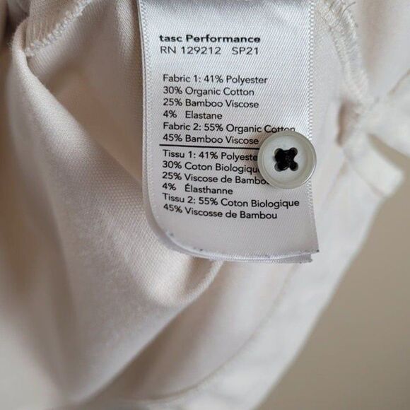 Tasc Performance Size XL Varsity Blocked Pique Polo Short Sleeve Black Bone - Picture 9 of 12